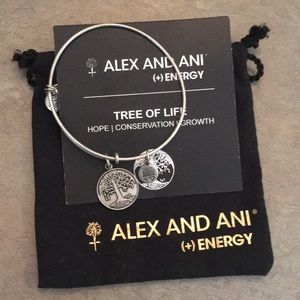 Authentic Alex and Ani silver charm bracelet